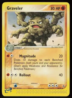 Graveler 30/97 Uncommon Dragon Pokemon Damaged - Image 1