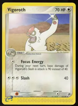 Vigoroth 52/100 Uncommon Sandstorm Pokemon Damaged - Image 1