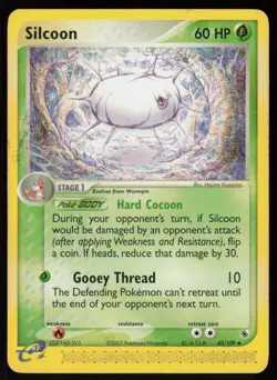 Silcoon 43/109 Uncommon Ruby & Sapphire Pokemon Damaged - Image 1