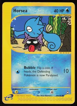 Horsea 84/147 Common Aquapolis Pokemon Damaged - Image 1