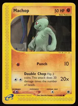 Machop 117/165 Common Expedition Base Set Pokemon Damaged - Image 1
