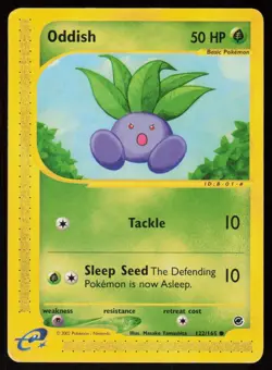 Oddish 122/165 Common Expedition Base Set Pokemon Damaged - Image 1