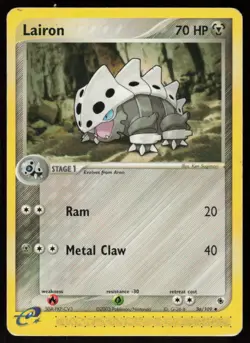 Lairon 36/109 Uncommon Ruby & Sapphire Pokemon Damaged - Image 1