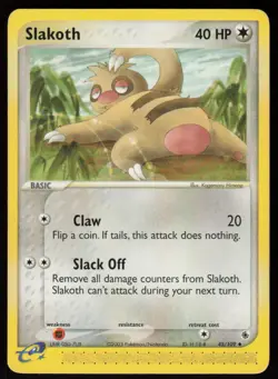 Slakoth 45/109 Uncommon Ruby & Sapphire Pokemon Damaged - Image 1