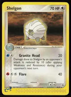 Shelgon 42/97 Uncommon Dragon Pokemon Damaged - Image 1