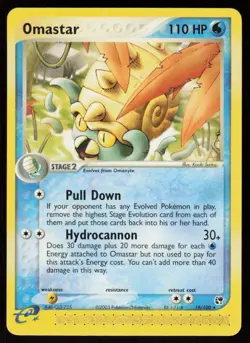 Omastar 19/100 Rare Sandstorm Pokemon Damaged - Image 1