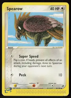 Spearow 81/100 Common Sandstorm Pokemon Damaged - Image 1