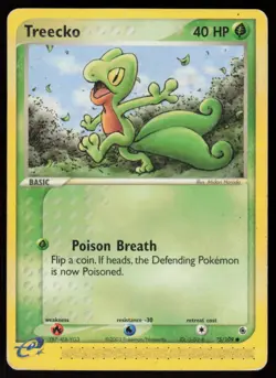 Treecko 75/109 Common Ruby & Sapphire Pokemon Damaged - Image 1