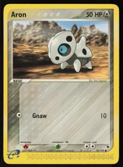 Aron 50/109 Common Ruby & Sapphire Pokemon Damaged - Image 1