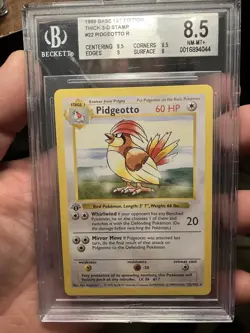 Pidgeotto 1st Edition Base Set Card 22/102 BGS 8.5 (Thick Stamp) - Image 1