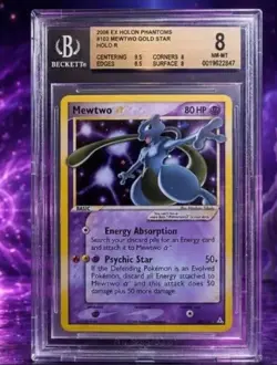 Pokemon Card Mewtwo Gold Star 103/110 Ex Holon Phantoms 2006 BGS 8 ENG 2006 - Image 1