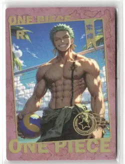 RORONOA ZORO VOLLEYBALL R N-019 Thick Huatang One Piece Anime Collectible Card - Image 1
