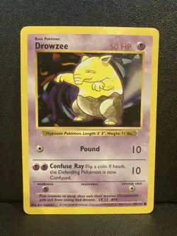 DROWZEE 49/102 COMMON BASE SET SHADOWLESS POKEMON LP - Image 1