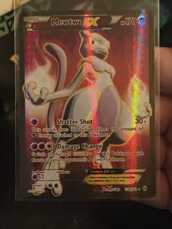 Pokemon Mewtwo-EX TCG Full Art Ultra Rare Holo Card Breakthrough 158/162 - Image 1