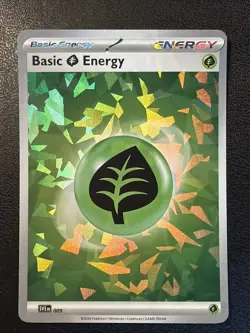Basic Grass Energy (Cracked Ice Holo) 009 Sve: Scarlet & Violet Energies Holo - Image 1