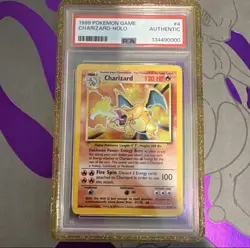1999 base set unlimited Pokemon Charizard 4/102 Holo PSA 10 AU - Image 1