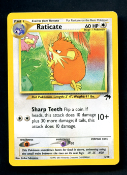 Pokemon Card: RATICATE Southern Islands 6/18 (NM) - Image 1