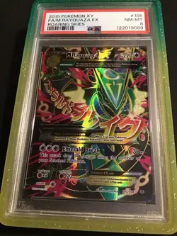 2015 POKEMON XY ROARING SKIES #105 FULL ART/M RAYQUAZA EX PSA 8 - Image 2