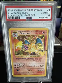 PSA 10 Charizard Celebrations Classic Coll. Holo Base Set Pokemon 4/102 Gem Mint - Image 1