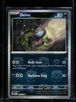 Deino Master Ball Pattern 065/086 White Flare NM Pokemon Card Reverse Holo - Image 1
