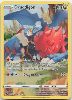 Druddigon TG09/TG30 SWSH12: Silver Tempest Trainer Gallery Pokemon Card NM - Image 1