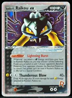 Rocket's Raikou ex #108/107 Deoxys LP+/NM Pokemon Card - Image 1