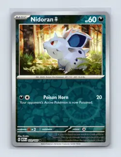 Nidoran F 029/165 Common 151 Pokemon Reverse Holo Near Mint - Image 1