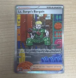 Pokemon TCG Lt. Surge's Bargain 185/132 ME01 Mega Evolution Holo Eng - Image 1