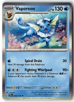 Vaporeon 022/131 Holo Rare Prismatic Evolutions Pokemon Near Mint - Image 1