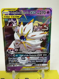 Pokemon English TCG Card Cosmic Eclipse Solgaleo & Lunala GX 75/236 Holo P4 - Image 2