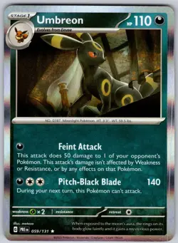 Umbreon 059/131 Holo Rare Prismatic Evolutions Pokemon Holo Near Mint - Image 1