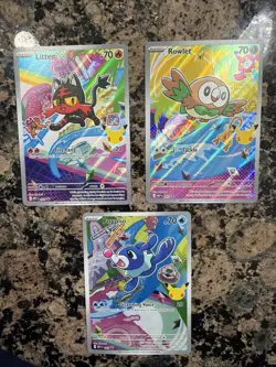 Pokemon First Partner Illustration Series 1 Alolan Alola Starters Promo Set - Image 2