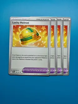 Pokemon - 4x Lucky Helmet - 158/167 - Twilight Masquerade - PLAYSET x4 - Image 1