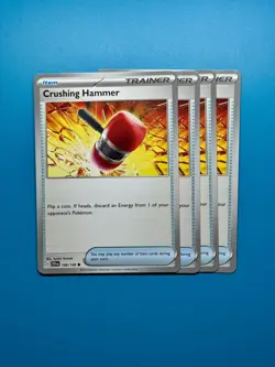 Pokemon Crushing Hammer Uncommon x4 Playset Trainer 168/198 Scarlet & Violet - Image 1