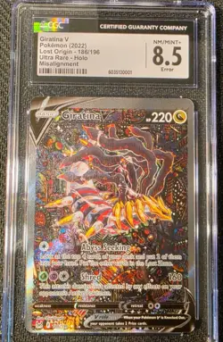 2022 Pokemon Lost Origin Giratina V Ultra Rare English Error card!! CGC 8.5 - Image 1