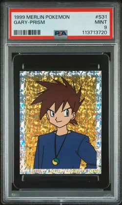 PSA 9 MINT 1999 MERLIN POKEMON S31 GARY-PRISM - Image 1