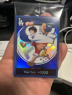 LA Dodger One Piece Card Game Don!! Card Monkey D. Luffy Foil Promo English - Image 1
