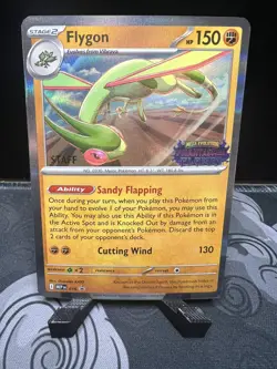 POKEMON 2025 PHANTASMAL FLAMES FLYGON STAFF PROMO 016 NM - Image 1