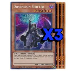 3x Dimension Shifter x3 PLAYSET TN19-EN012 Prismatic Secret Rare Yugioh x3 - Image 1