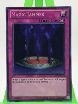 YuGiOh Magic Jammer LCYW-EN153 Secret Rare Unlimited LC3 Yugi’s World NM Trap - Image 1