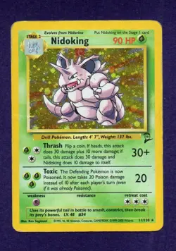 Pokemon Nidoking holo card 11/130 Base Set 2 - 2000 - Rare - Image 1