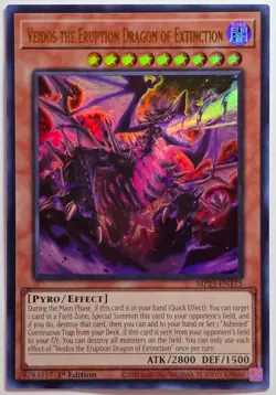 Yugioh Veidos the Eruption Dragon of Extinction MP25-EN175 Ultra Rare 1st Ed - Image 1