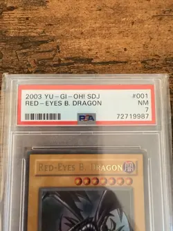 PSA 7 - Yu-Gi-Oh! - 2003 - Red-Eyes B. Dragon - SDJ-001 Unlimited Holo Konami - Image 3