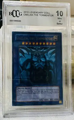 YuGiOh! Obelisk the Tormentor LC01- EN001 Limited Edition Graded BCCG 10 *POP 8* - Image 1