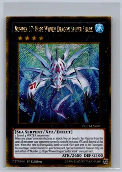 Number 37: Hope Woven Dragon Spider Shark PGL3-EN007 Infinite Gold Yu-Gi-Oh NM - Image 1