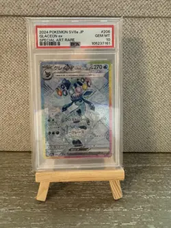 PSA 10 Glaceon ex SAR 206/187 sv8a Terastal Festival Japanese 2024 Pokemon Card - Image 1