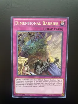 Yugioh Dimensional Barrier MP17-EN163 Secret Rare 1st Edition NM - Image 1
