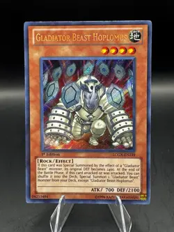 Yugioh- 1X Gladiator Beast Hoplomus - Secret - 1st Edition - LCGX-EN239 - NM - Image 1