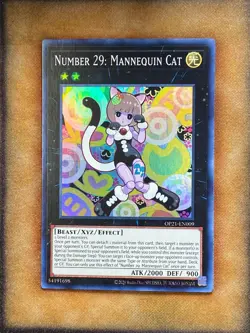 Yugioh Number 29: Mannequin Cat OP21-EN009 Super Rare NM - Image 1