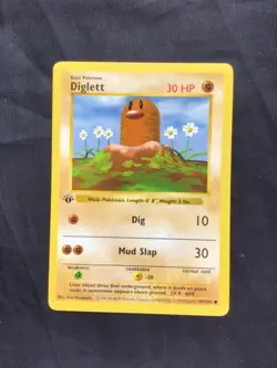Pokemon Cards: Base Set 1st Edition Common: Diglett 47/102 - Image 1